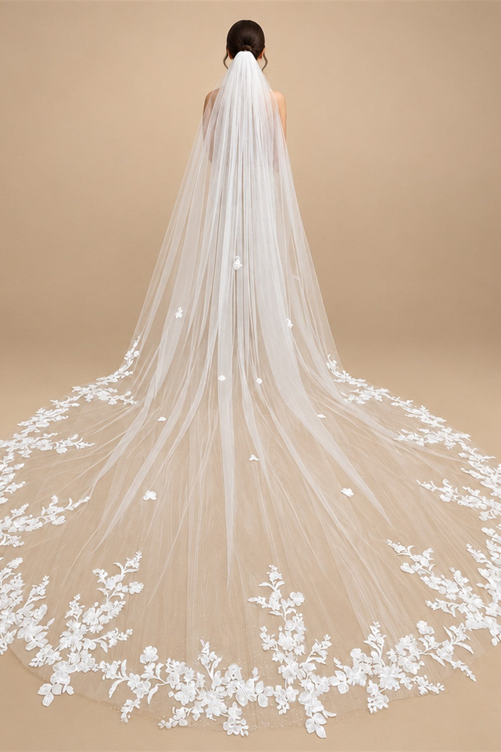 3m Cathedral Wedding Bridal Veil Soft Lace Ivory White Veil with Comb Veu Velo Noiva Wedding Accessories 3m 4m 5m Customizable V