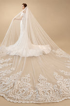4m Luxury One Layer wedding Veil Cathedral Veil Tulle Bridal Veil With Comb Ivory White Veil Wedding Accessories Customized veil
