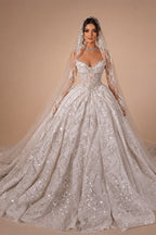 Aedmgh Ball Gown Luxury Wedding Dresses Strapless Vestido De Novia Lace Beaded Sequined Royal Princess Custom Made Bridal Gowns