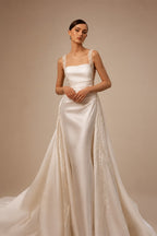 LORIE Luxury Mermaid Wedding Dress Simple Square Collar Bridal Dresses Beading Spaghetti Strap Wedding Gown Customized 2026