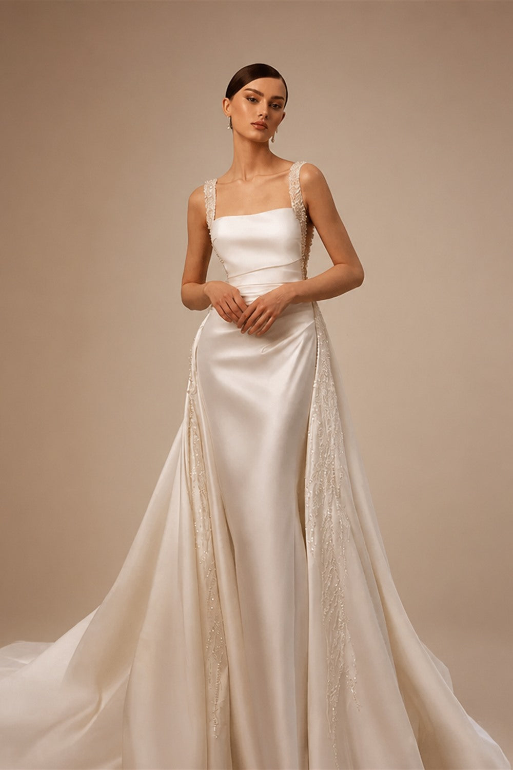 LORIE Luxury Mermaid Wedding Dress Simple Square Collar Bridal Dresses Beading Spaghetti Strap Wedding Gown Customized 2026