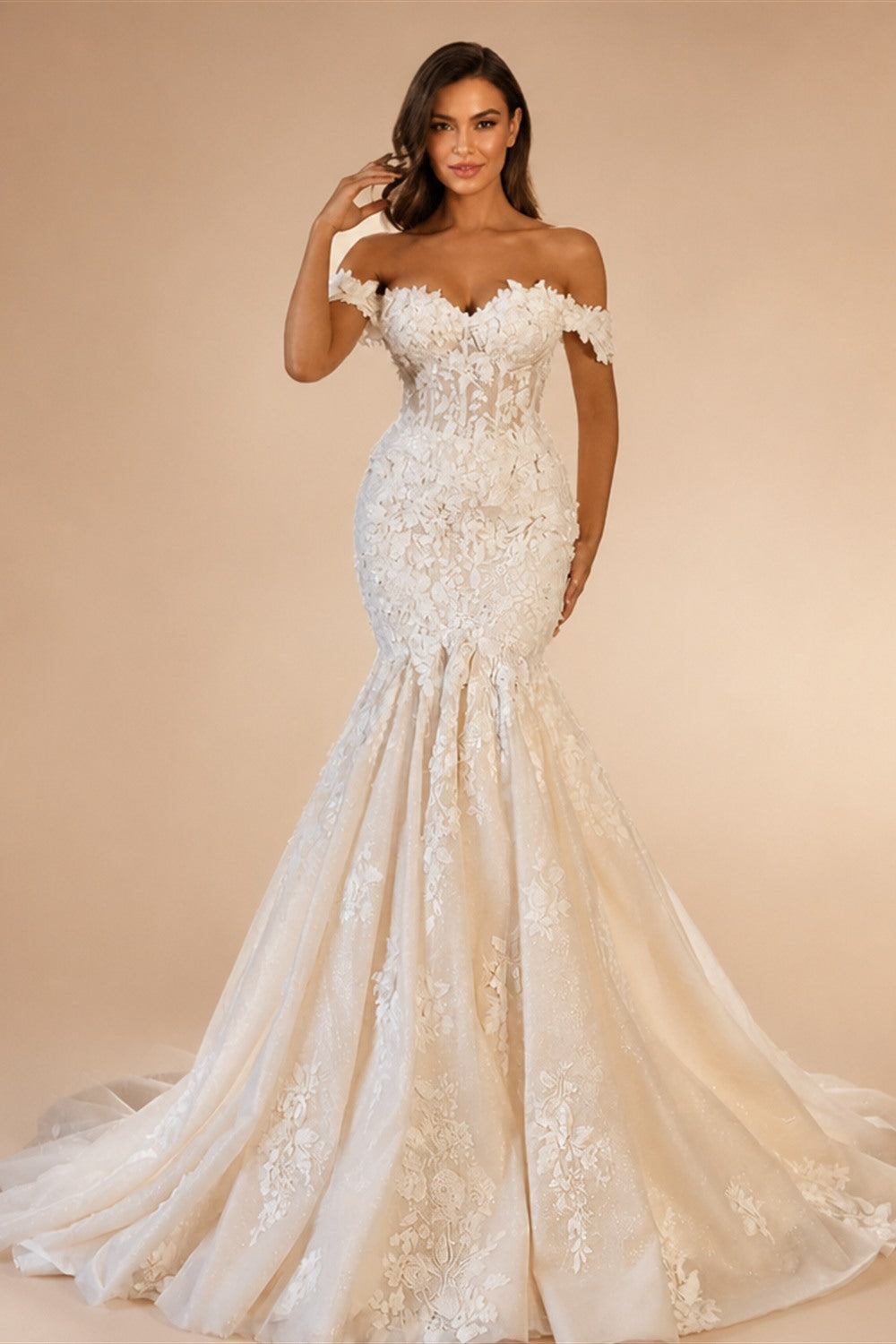 Aedmgh Mermaid Sexy Wedding Dresses Sweetheart Off The Shoulder Vestido De Novias Embroidery Appliques Custom Made Bridal Gown