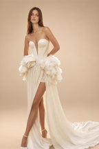 Sexy Plunging Strapless Mermaid Wedding Dresses  ZP022