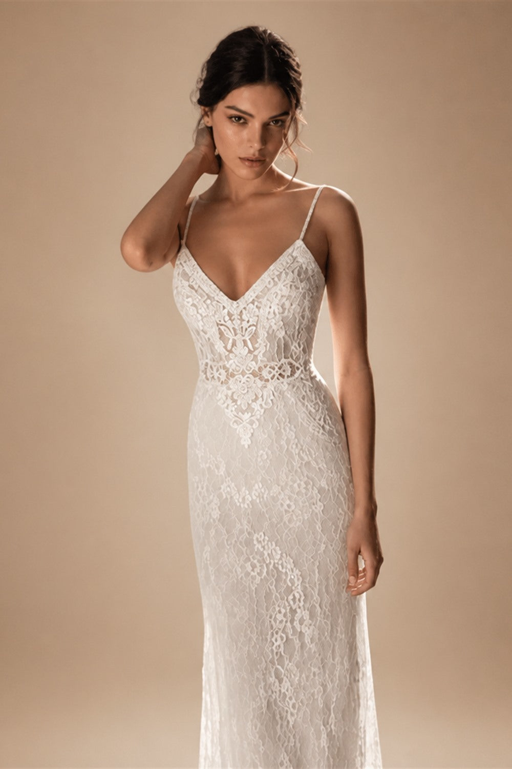 LORIE Lace Mermaid Wedding Dress 2019 Vestidos de novia Spaghetti Straps Lace Sexy Bridal Gown Elegant Backless Wedding Gowns