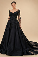 Black Luxury Gothic Wedding Dress Bridal Gown Heavy Beading  ZP199