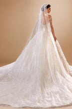 Vestidos De Novia Shining Long Sleeve Ball Gown Wedding Dress Beading Tulle Luxury Hochzeitskleid Button Back Gorgeous Trouwjurk
