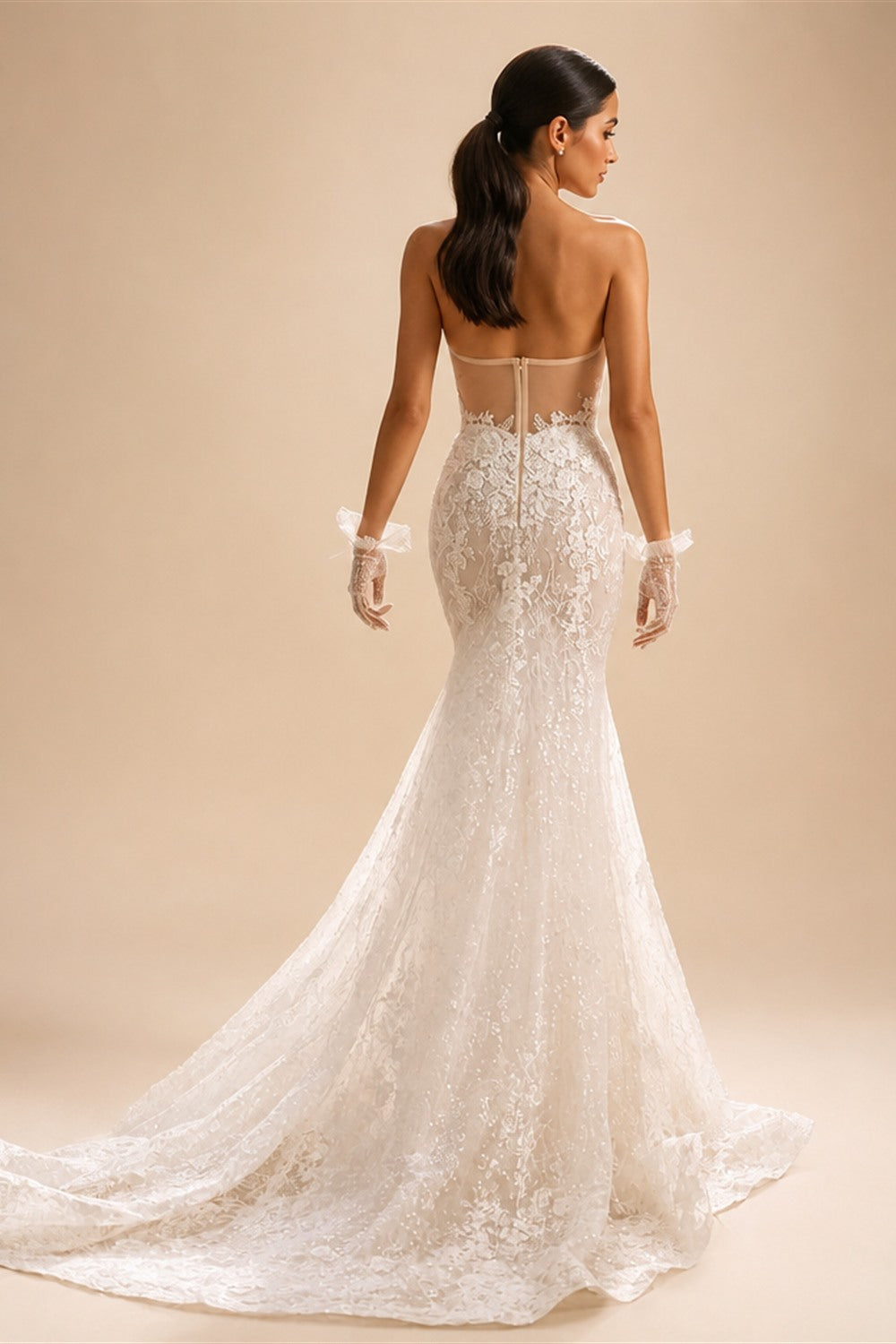 Sleeveless Mermaid Wedding Dress 2026 Sweetheart Lace Backless Bride Gown Princess BECHOYER RY147 Customized Vestido De Noiva