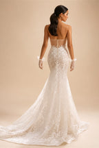 Sleeveless Mermaid Wedding Dress 2026 Sweetheart Lace Backless Bride Gown Princess BECHOYER RY147 Customized Vestido De Noiva