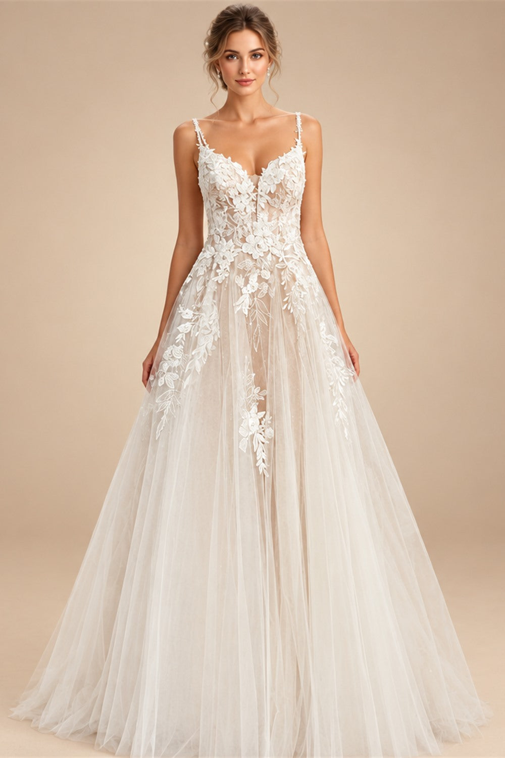 Spaghetti Straps Lace Wedding Dress Open Back Civil Bridal Bohemian Wedding Gowns Vestidos de Nova