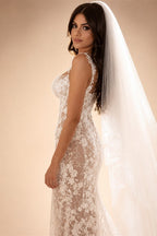 VeraNova Mermaid Wedding Dress Sweetheart Lace Appliques Flowers Bride Gown Elegant Beach Boho Bride Dress Sexy Customized