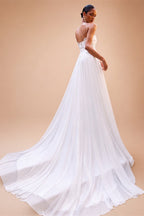 RoyceBridal Beach Wedding Dress V-Neck Lace Chiffon Romantic Flowy Bridal Gown Vestido De Novia Boda 2027 Customized