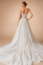 Customized Sexy Sweetheart Lace A Line Wedding Dresses Classic Off The Shoulder Backless Court Train Vintage Bridal Gown