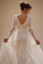 robe mariee boheme Lace Long Sleeve Mermaid Wedding Dress 2025 Boho Customized Bridal Gown for Women vestidos de novia sirena