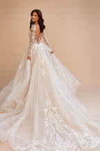 Custom Made Mermaid Wedding Dress With Detachable Lace Full Sleeves