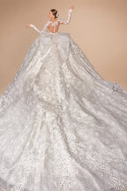 LelaAcra Long Sleeve Ball Gown Wedding Dress 2026 Appliques Sweetheart Backless Princess Bride JK60 customized Vestido de Noiva