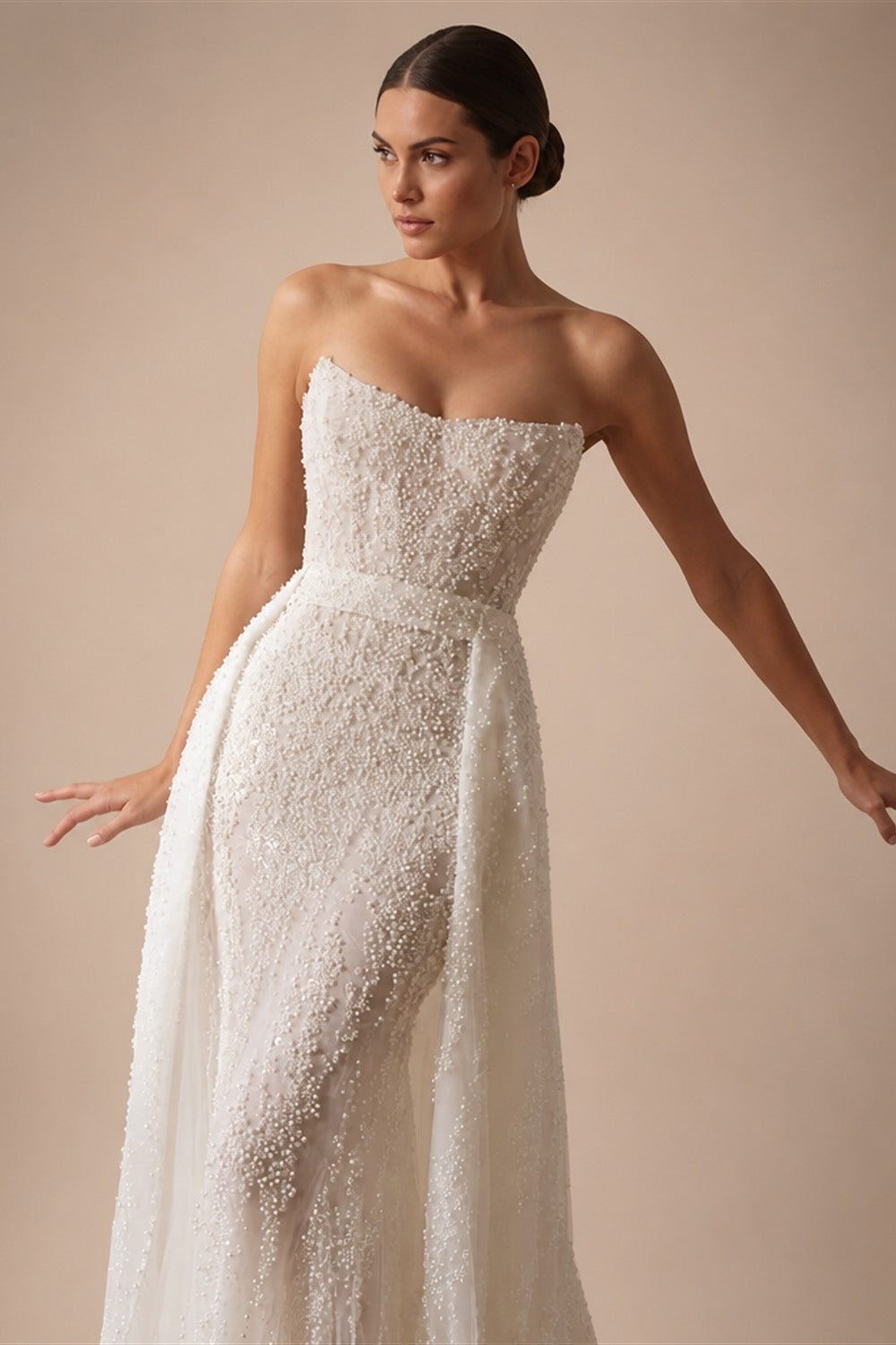 Ranmo Exquisite and Sexy Wedding Dress Beaded Strapless Sleeveless Detachable Drawl Mermaid Wedding Dress Vestido de novia 2025