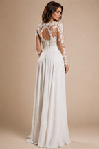 RODDRSYA Wedding Dress Chiffon A line Split Long Sleeve Appliques V Neck Boho Bridal Gowns Backless vestidos de novia Customized
