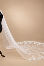 Wholesale white Ivory 3*3 Meter Cathedral wedding veils Lace Appliques Bridal veil