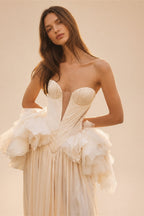 Sexy Plunging Strapless Mermaid Wedding Dresses  ZP022