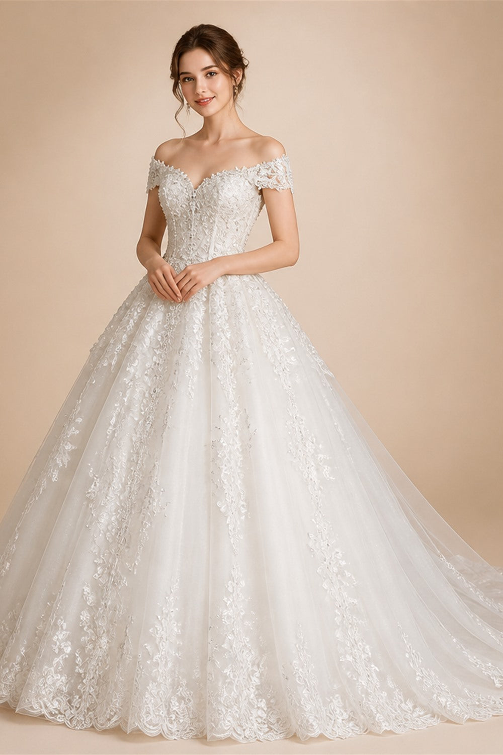 Eightree Elegant A-Line Wedding Dresses Sweetheart Princess Appliques Bridal Dress Women Evening Wedding Prom Gowns Customized