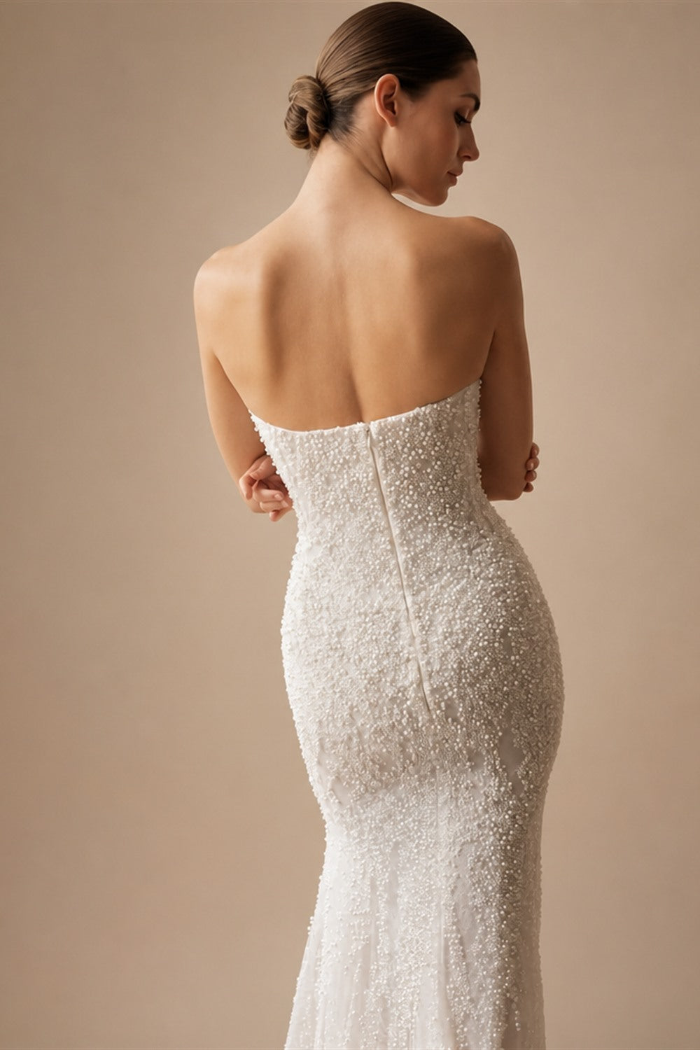 Ranmo Exquisite and Sexy Wedding Dress Beaded Strapless Sleeveless Detachable Drawl Mermaid Wedding Dress Vestido de novia 2025