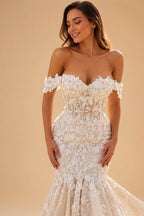 Aedmgh Mermaid Sexy Wedding Dresses Sweetheart Off The Shoulder Vestido De Novias Embroidery Appliques Custom Made Bridal Gown