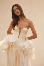 Sexy Plunging Strapless Mermaid Wedding Dresses  ZP022
