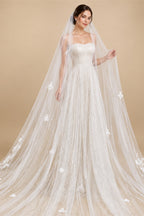3m Cathedral Wedding Bridal Veil Soft Lace Ivory White Veil with Comb Veu Velo Noiva Wedding Accessories 3m 4m 5m Customizable V
