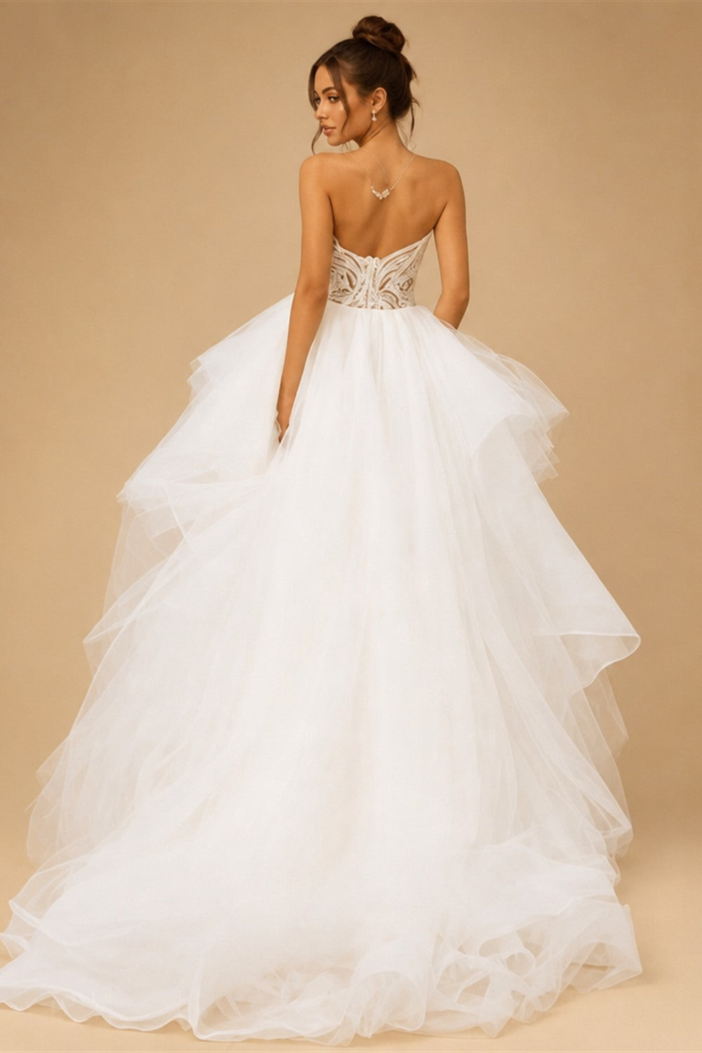 Stunning and Sexy Strapless 2 In 1 Mermaid Wedding Dress With Detachable Train Chic Lace Bride dress vestidos de noche