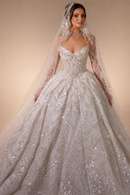 Aedmgh Ball Gown Luxury Wedding Dresses Strapless Vestido De Novia Lace Beaded Sequined Royal Princess Custom Made Bridal Gowns