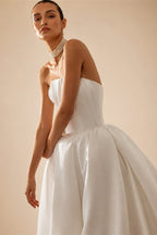 Vintage Sleeveless A-Line Wedding Dress 2027 Elegant Strapless Customized Bride Gown Princess BECHOYER T208 Vestido De Noiva
