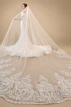 4m Luxury One Layer wedding Veil Cathedral Veil Tulle Bridal Veil With Comb Ivory White Veil Wedding Accessories Customized veil