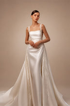 LORIE Luxury Mermaid Wedding Dress Simple Square Collar Bridal Dresses Beading Spaghetti Strap Wedding Gown Customized 2026