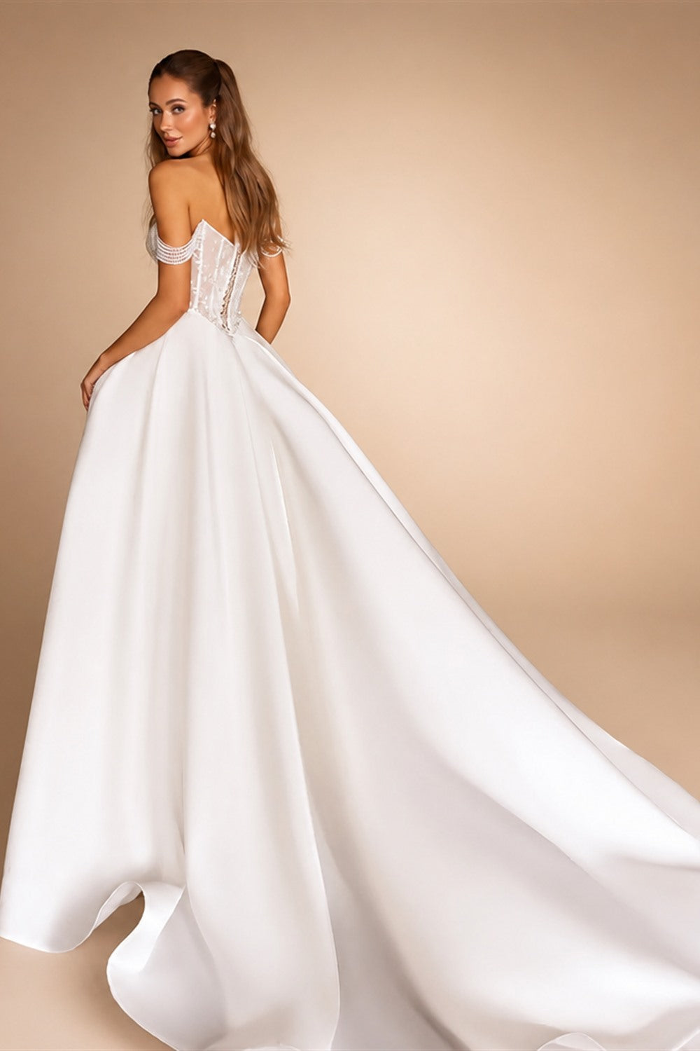 Fashion Sweetheart A Line Wedding Dresses Front Split Satin Bridal Gown Evening Dress For Wedding Custom Made Vestido De Noiva