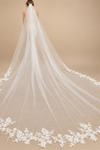 Customized Long Lace Wedding Veil 3 Meters Long White Ivory Cathedral Bridal Veil with Comb Wedding Accessories Bride Headpieces