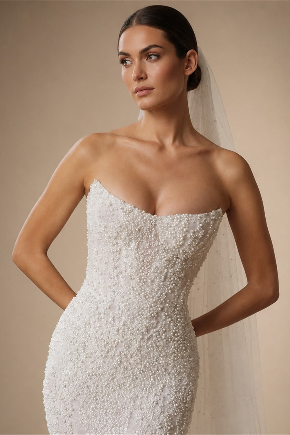 Ranmo Exquisite and Sexy Wedding Dress Beaded Strapless Sleeveless Detachable Drawl Mermaid Wedding Dress Vestido de novia 2025