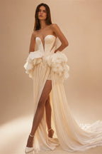Sexy Plunging Strapless Mermaid Wedding Dresses  ZP022