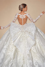 LelaAcra Long Sleeve Ball Gown Wedding Dress 2026 Appliques Sweetheart Backless Princess Bride JK60 customized Vestido de Noiva