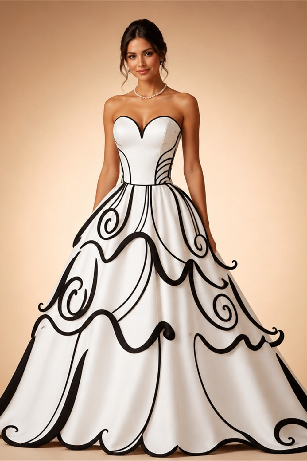 CHANDELA Elegant Lace Wedding Dresses Sleeveless Deep V-Neck Sparkly Bridal Gowns Sweetheart Wedding Gown for Women Customised