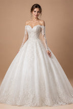 Aedmgh Ball Gown Luxury Wedding Dresses Strapless Vestido De Novia Lace Beaded Sequined Royal Princess Custom Made Bridal Gowns