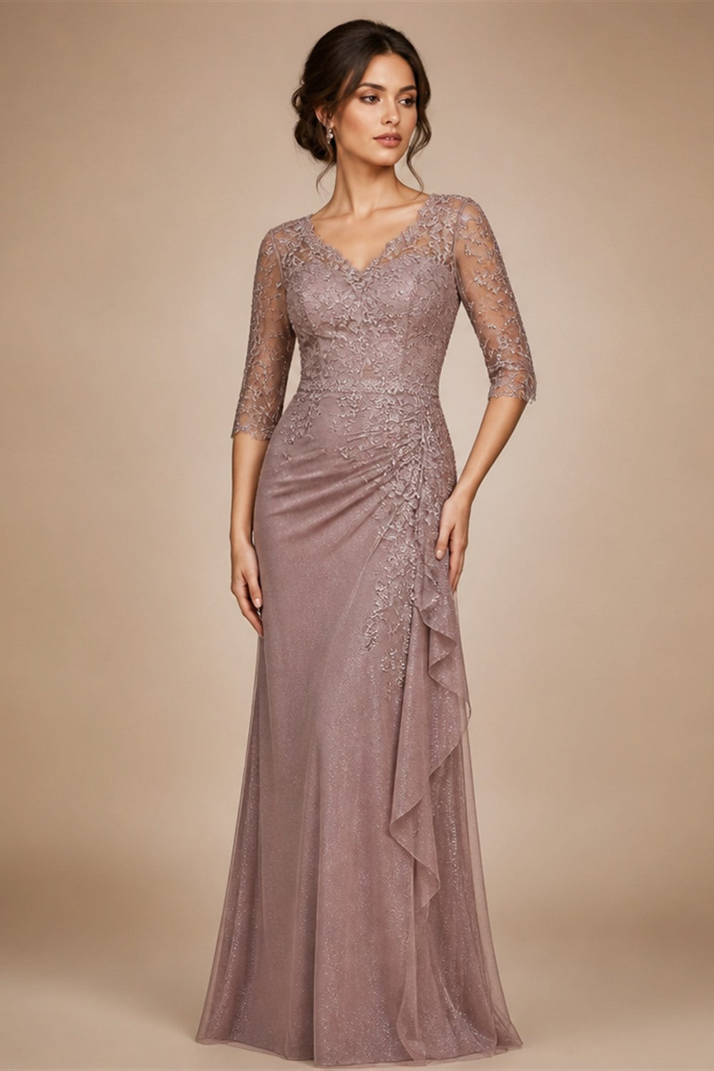 Boho Beach A Line Chiffon Wedding Dress With V Neck And Spaghetti Straps