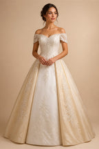 Deep V Lace Strap Boho Wedding Dress Floral Applique Bridal Gowns Glitter Tulle A Line Chapel Train Wedding Gowns Customized