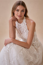 Elegant Flowers Lace Appliques A Line Wedding Dresses 2027 Halter Customized Beach Bridal Gown Custom Vestido De Novia