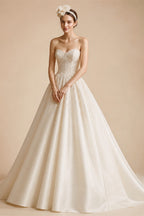 Deep V Cap Sleeve A Line Tulle Wedding Dress Floral Lace Appliques Front Slit Corset Lace Up Back Boho Bridal Gown Customized