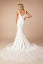 Customized Thin Straps Sweetheart Neckline Satin Mermaid Wedding Dress Sexy Zipper Back Floor Length Sweep Train Gown For Women