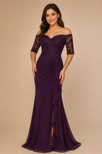 Lceland Poppy Customized Boat Neck Illusion Lace Mermaid Wedding Dresses Full Sleeves Beaded Bridal Gowns