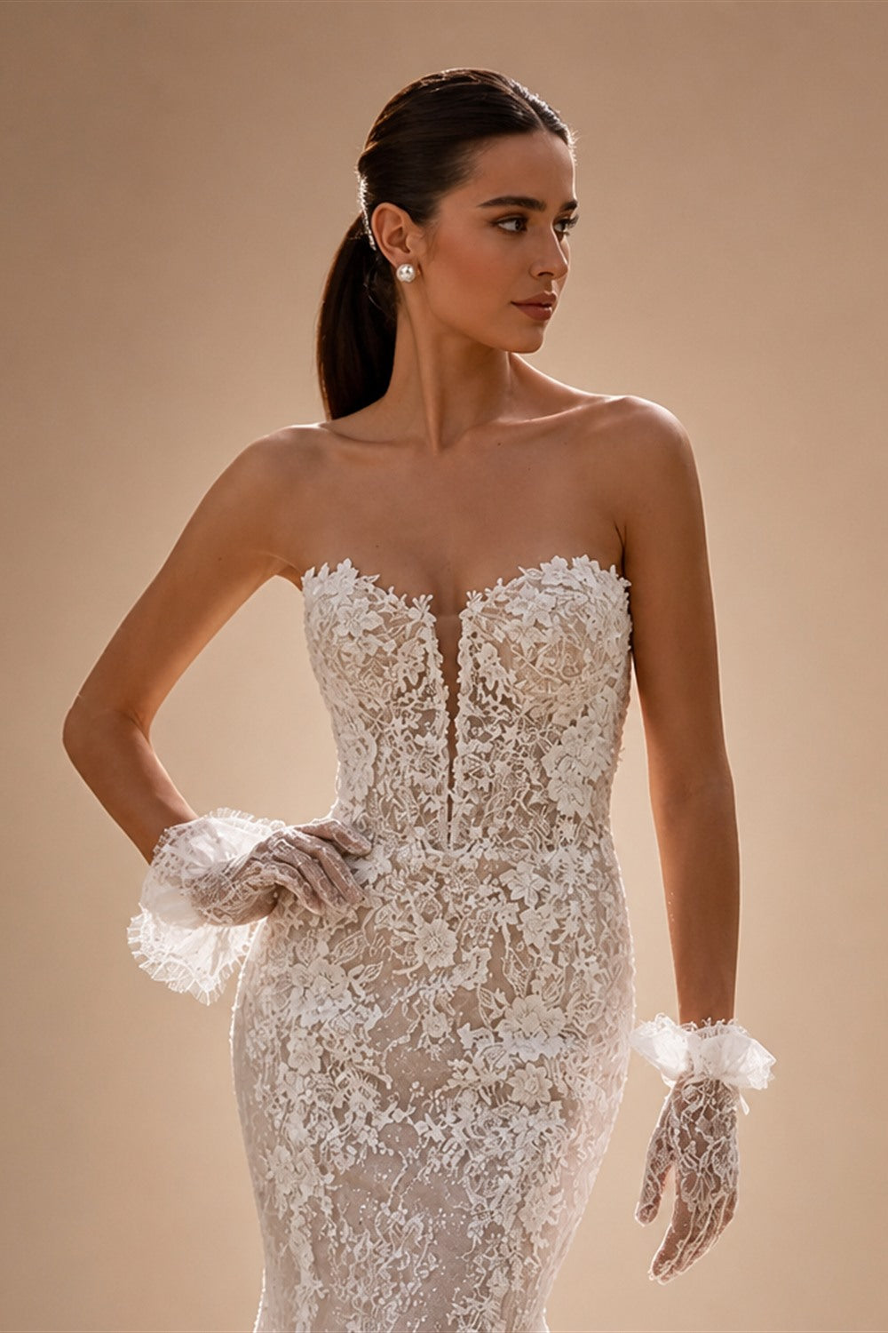 Sleeveless Mermaid Wedding Dress 2026 Sweetheart Lace Backless Bride Gown Princess BECHOYER RY147 Customized Vestido De Noiva
