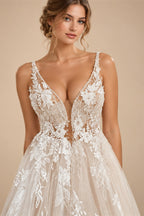Spaghetti Straps Lace Wedding Dress Open Back Civil Bridal Bohemian Wedding Gowns Vestidos de Nova