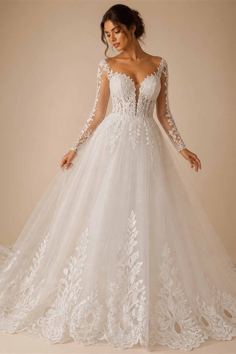 Romantic Cap Sleeve Boho Wedding Dress V Neck A Line Bridal Gowns Lace Applique Wedding Gowns Vestido De Novia Customized