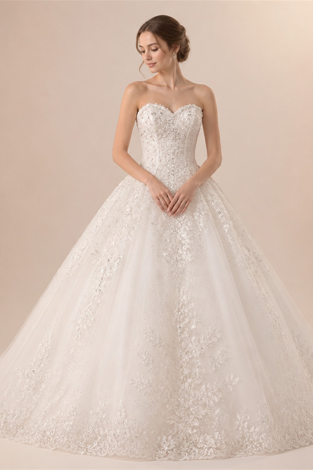 Customized Sexy Sweetheart Lace A Line Wedding Dresses Classic Off The Shoulder Backless Court Train Vintage Bridal Gown